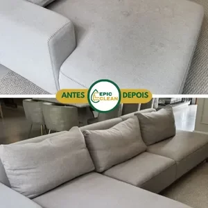 Antes e depois sofá